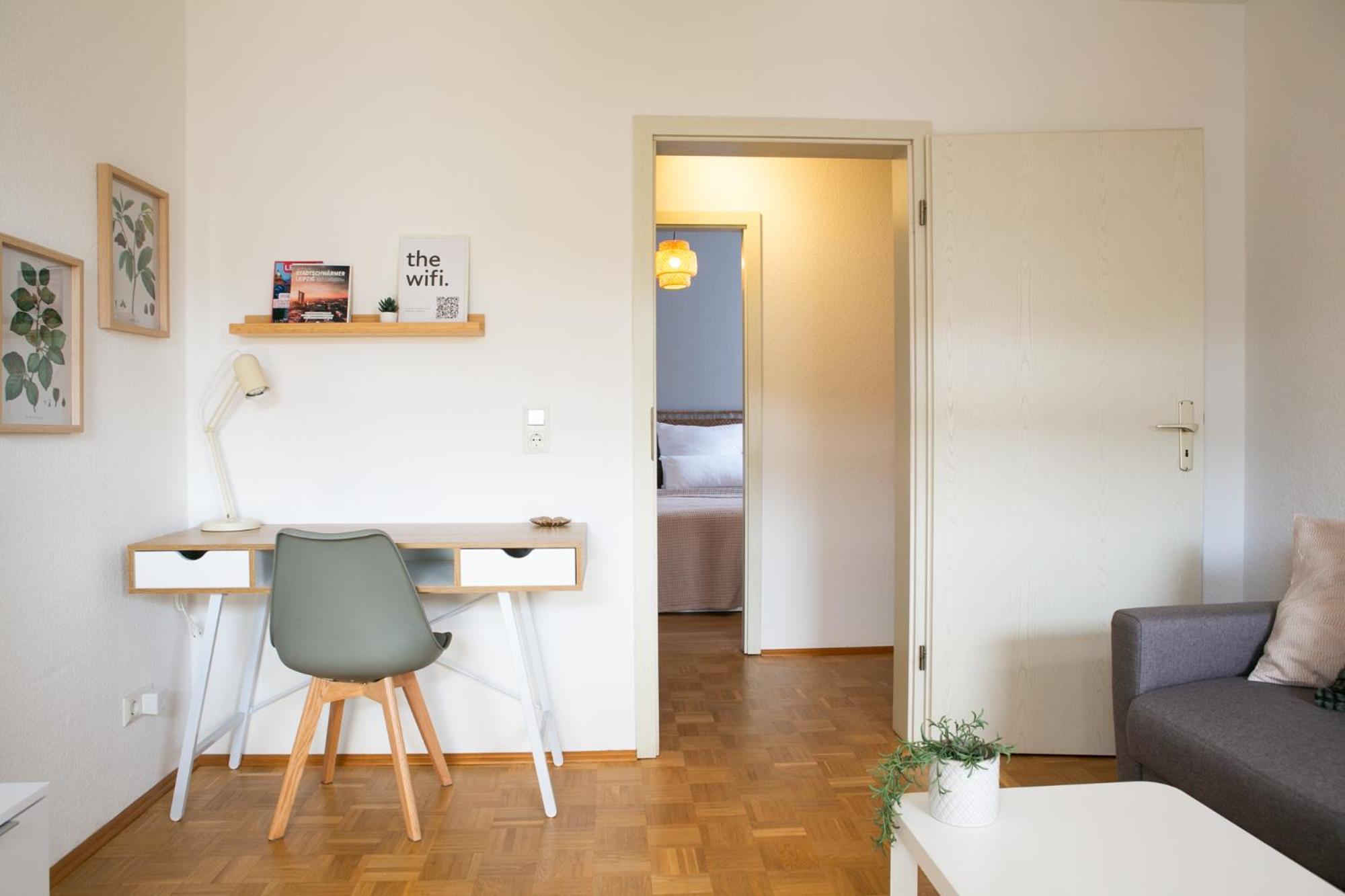 2 Zimmer, Bett Und Schlafsofa, Balkon, Waschmaschine L ライプツィヒ エクステリア 写真
